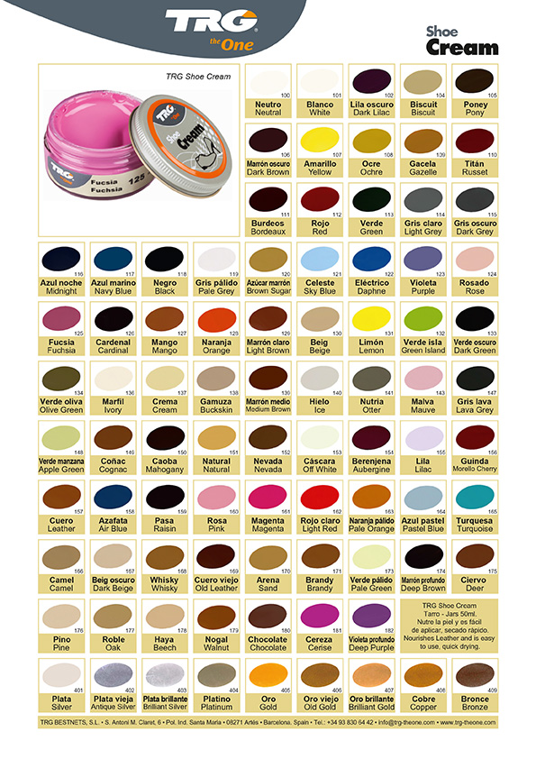 Shoe Dye Colour Chart